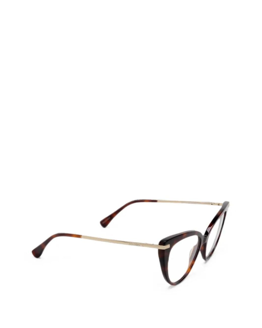 Max Mara Eyewear Black Cat-Eye Tortoiseshell-Effect Glasses