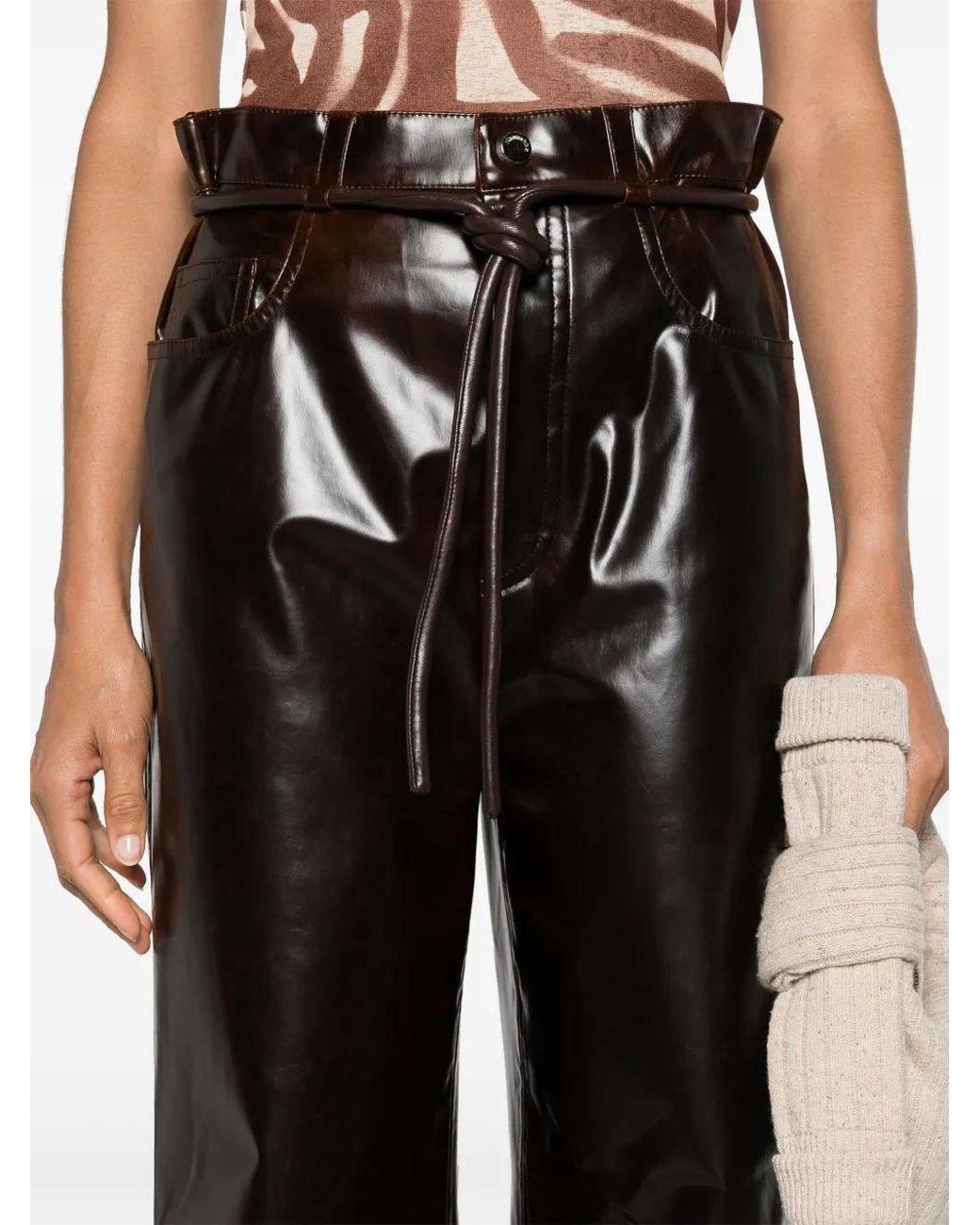 Nanushka Black Sato Wide-Leg Trousers