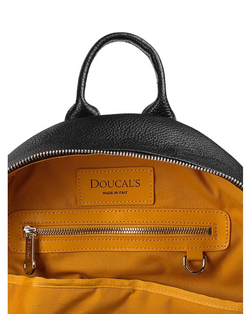 Doucal's Black Tumbled Leather Backpack for men
