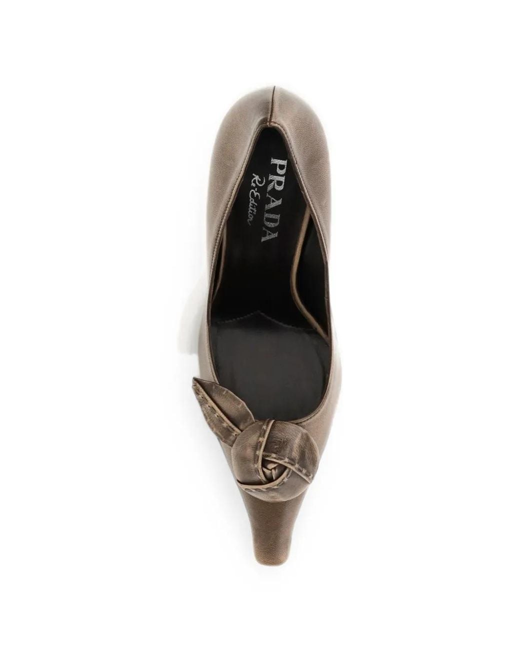 Prada Metallic Rose-Detail Pointed-Toe Pumps