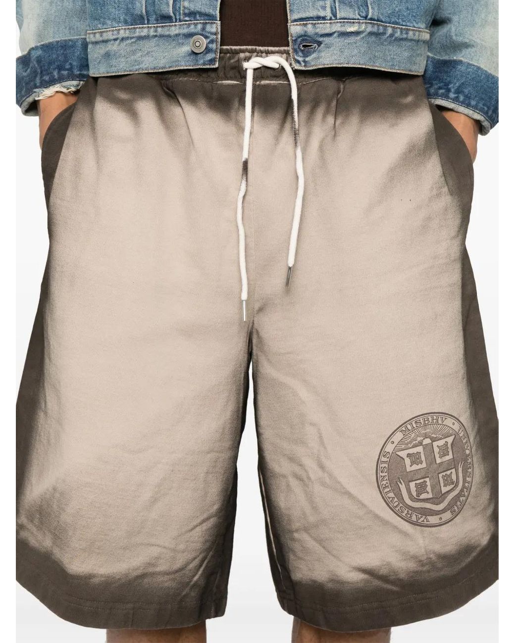 M I S B H V Natural Gradient Shorts With Elastic Waistband for men