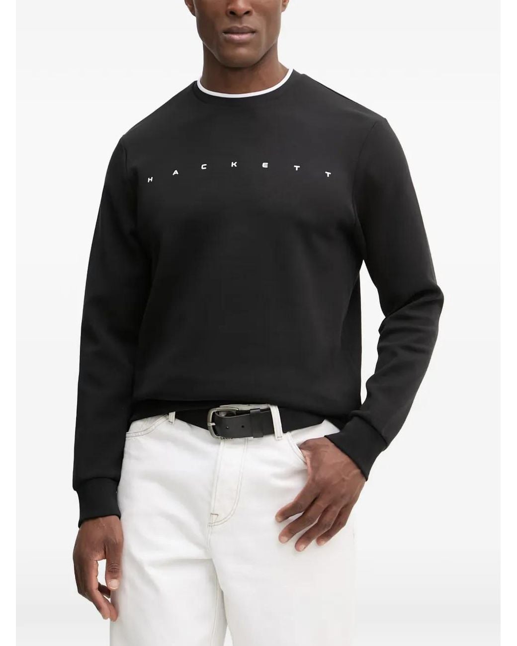 Hackett Black Logo-Print Sweatshirt for men