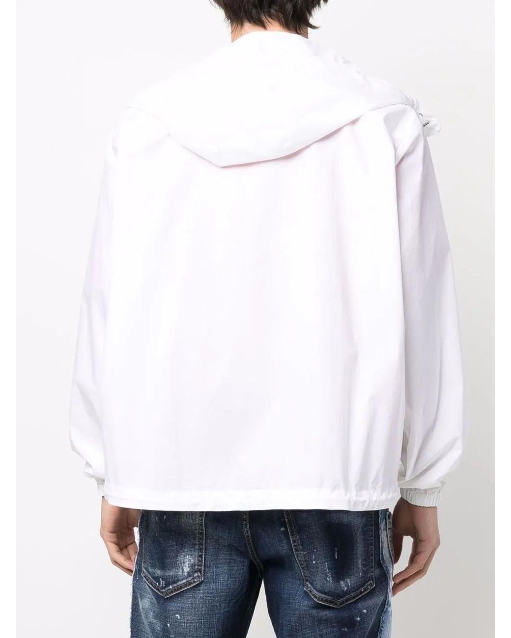 DSquared² White Logo-Print Cargo-Pocket Hoodie for men
