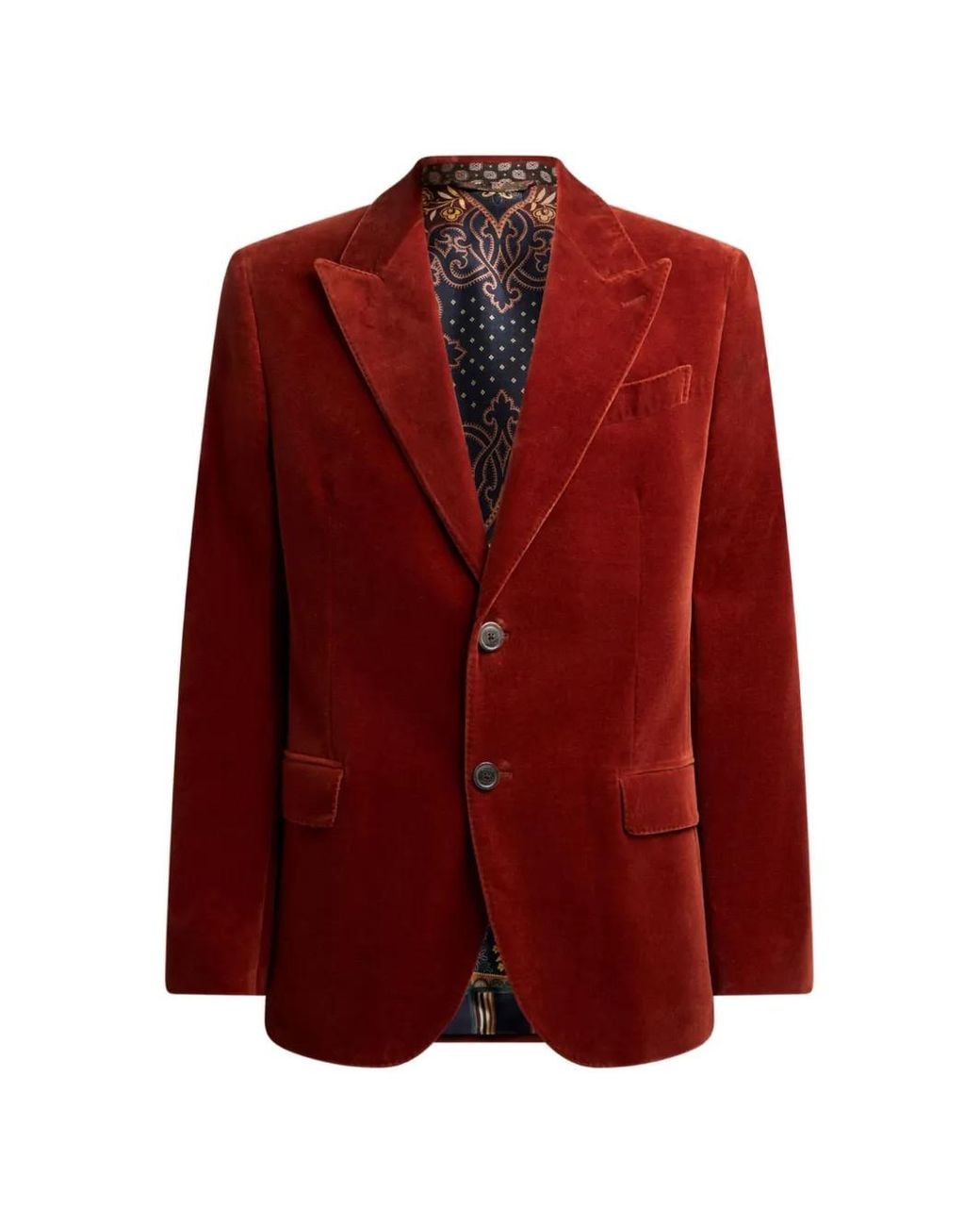 Etro Single-Breasted Plain-Coloured Cotton Velvet Jacket for men