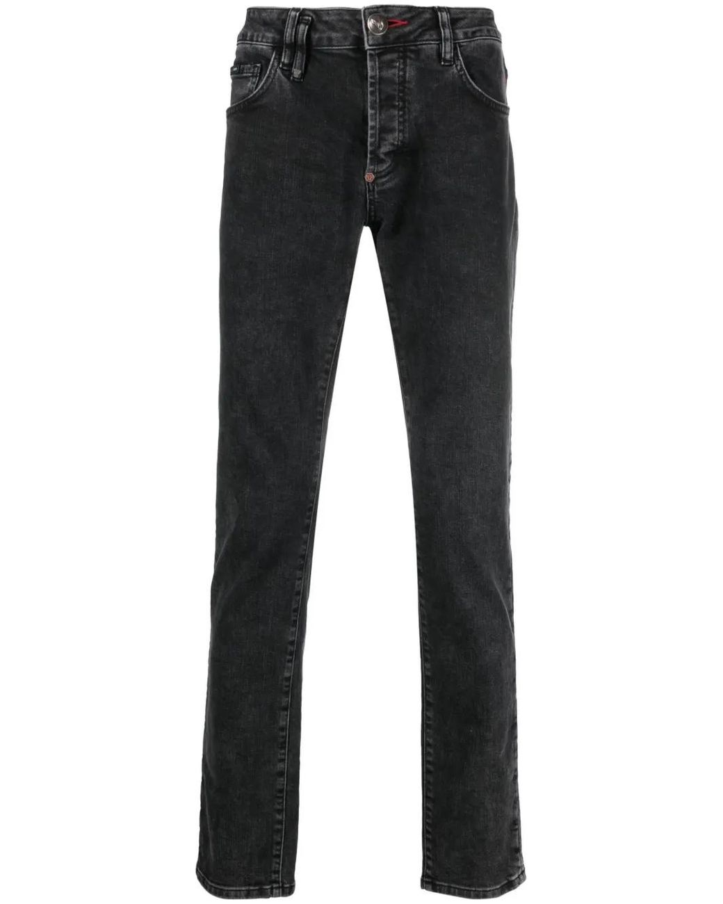 Philipp Plein Black Iconic Plein Straight-Leg Jeans for men