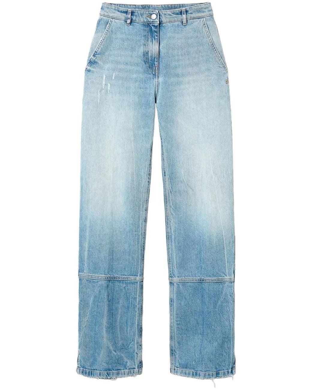 Twinset Blue Seam-Detail Wide-Leg Jeans