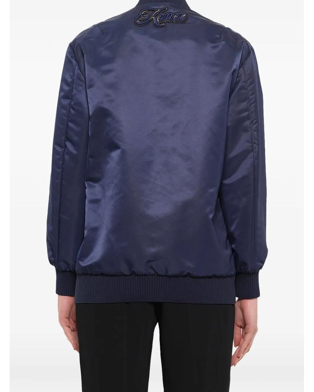 KENZO Blue Multi-Pocket Bomber Jacket