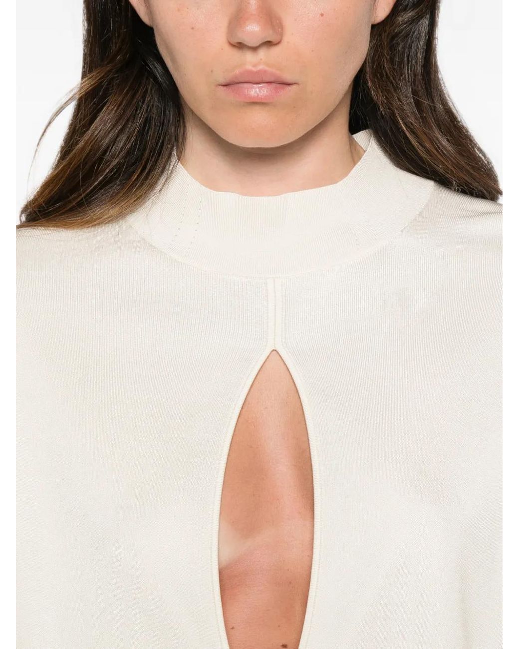 Galvan White Fontana Cutout Bodysuit