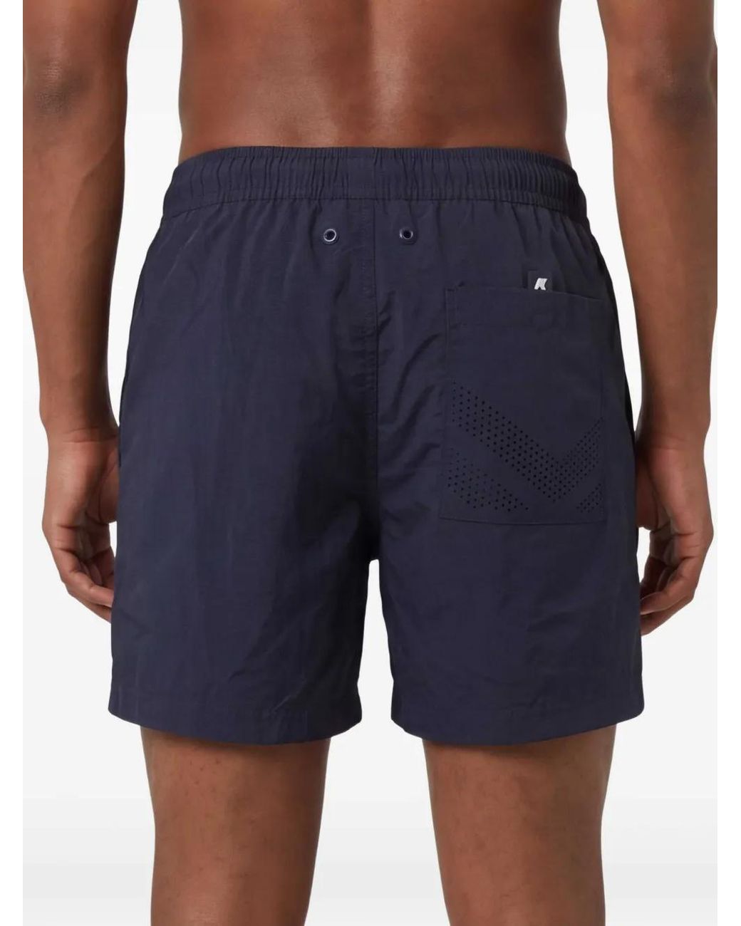 K-Way Blue Logo-Patch Swim Shorts for men
