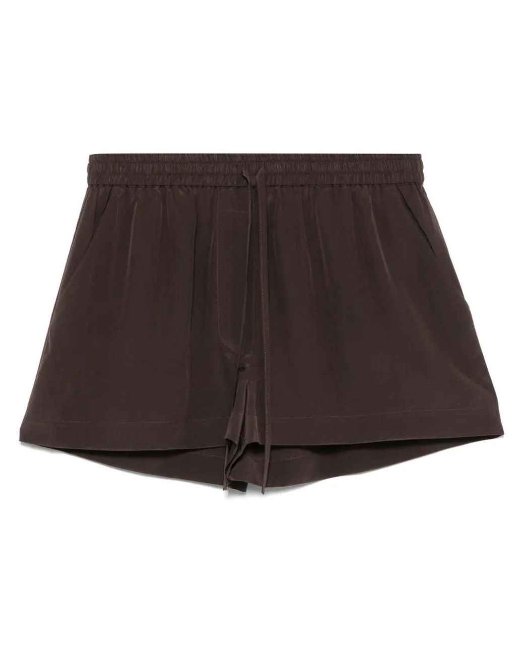 P.A.R.O.S.H. Brown Silk Shorts