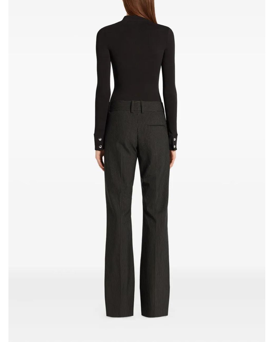 Courreges Black Pinstriped Trousers