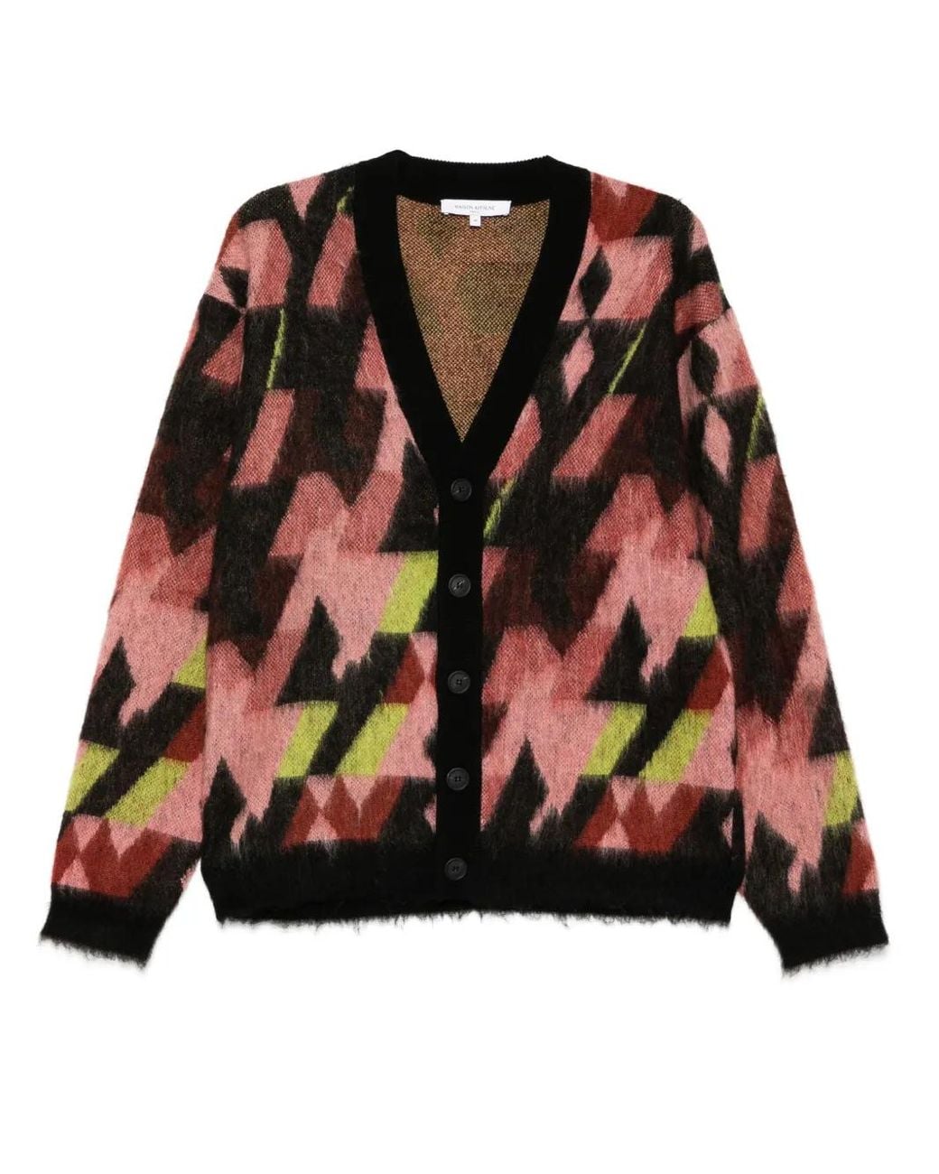 Maison Kitsuné Black Graphic Cardigan for men