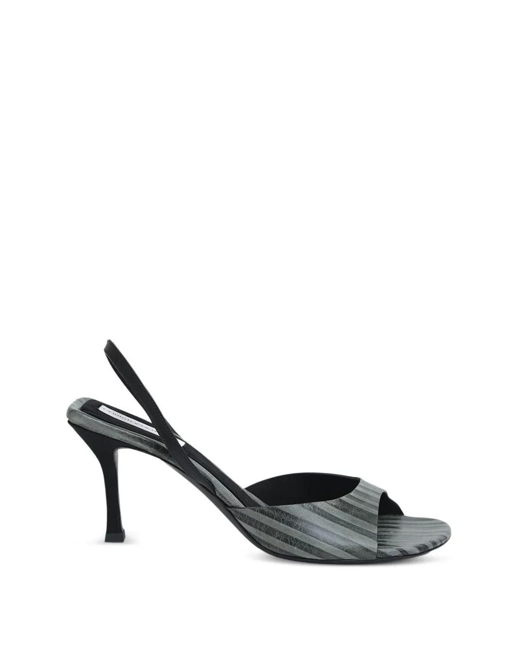 Christopher Esber White Lila Stripe-Print Slingback Pumps