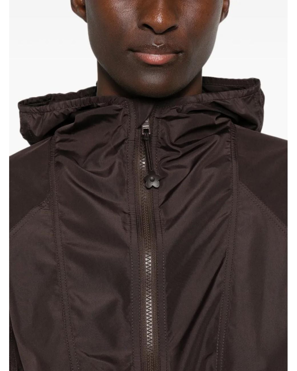 CECILIE BAHNSEN Brown Hooded Drawstring Jacket