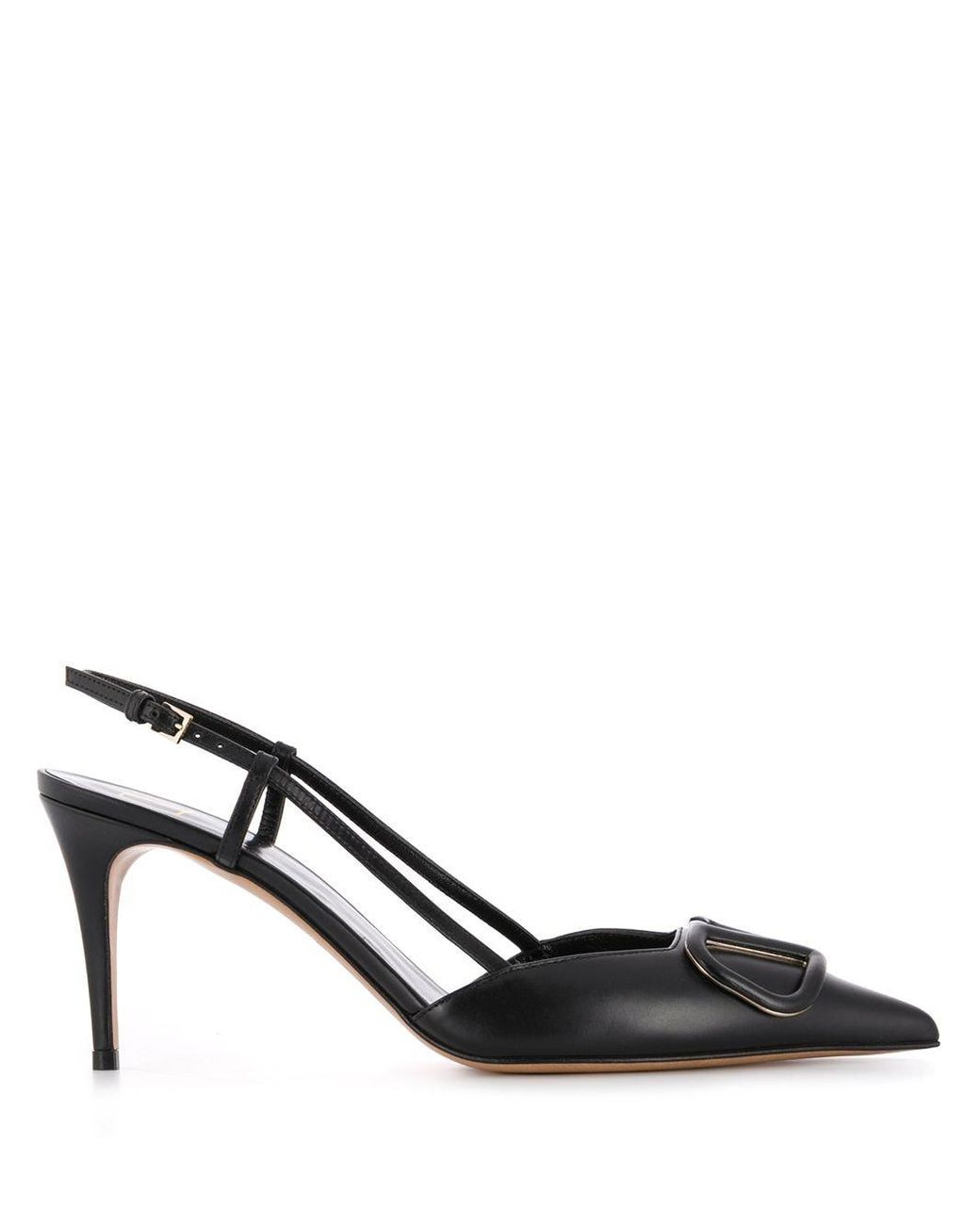 Valentino Leather Garavani Vlogo 80mm Slingback Pumps in Black - Lyst