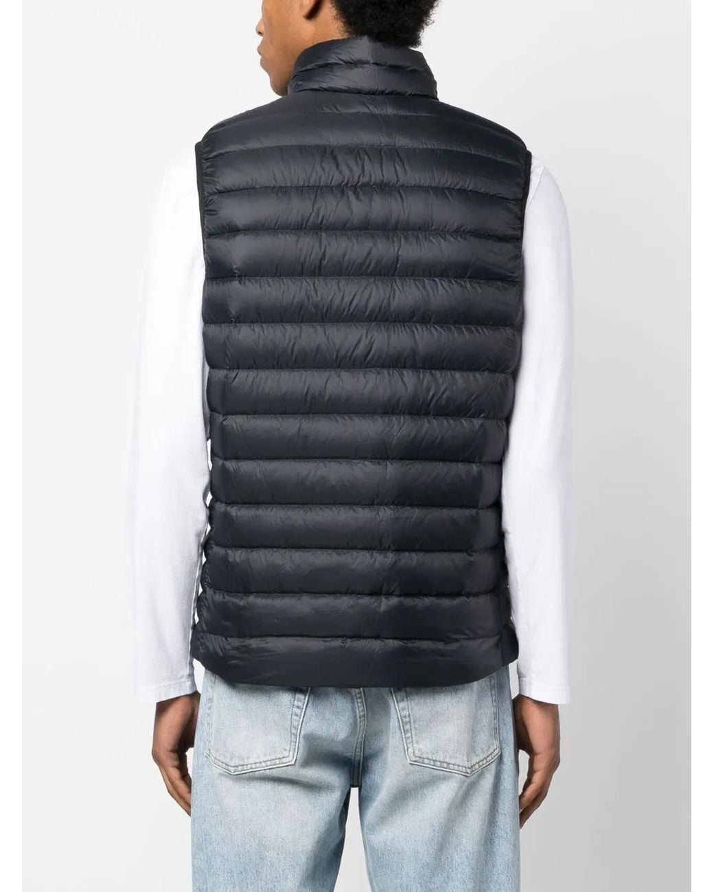 Patagonia Blue Logo-Patch Feather-Down Gilet for men