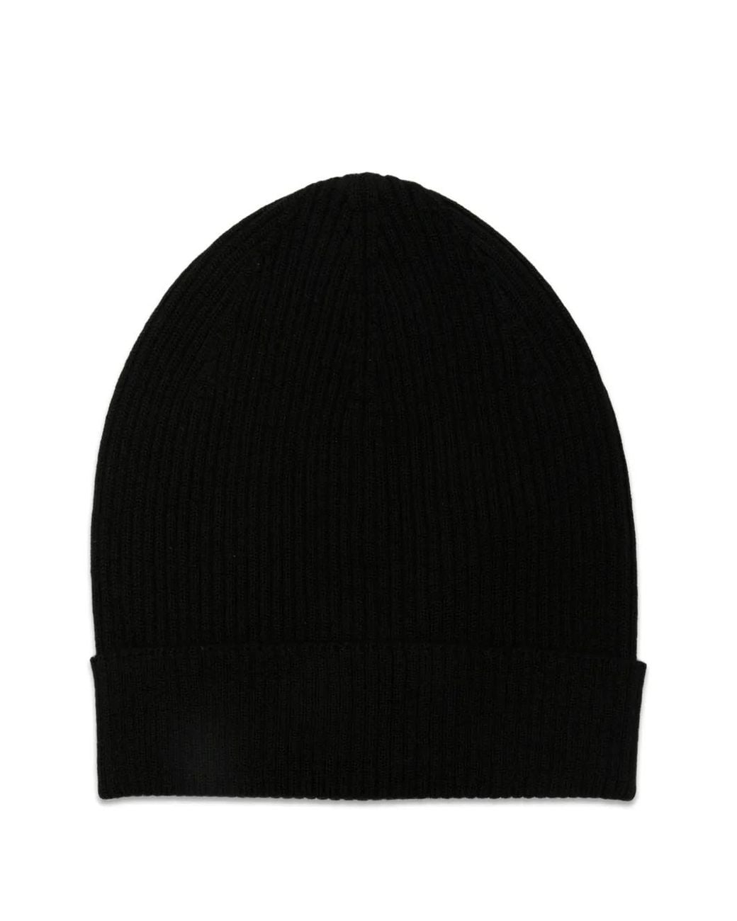 Rick Owens Black Wool Knitted Beanie
