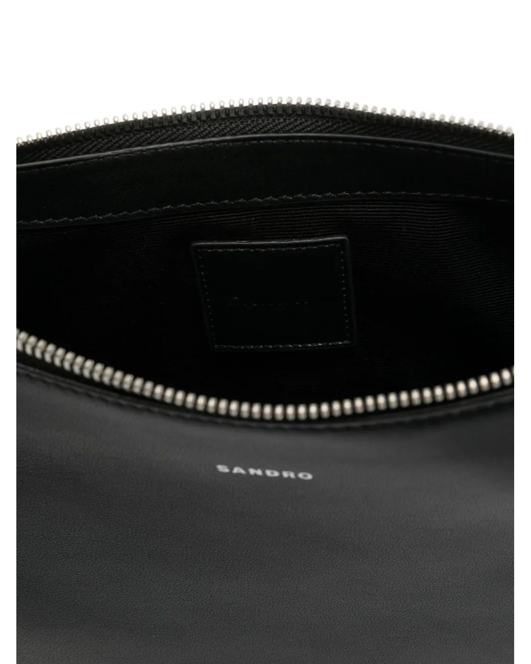 Sandro Black Small Leather Crossbody Bag for men