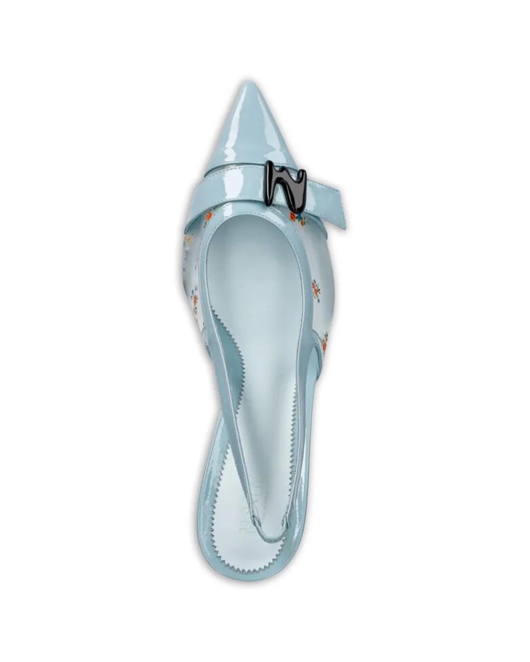 MSGM White Floral Buckle Pumps