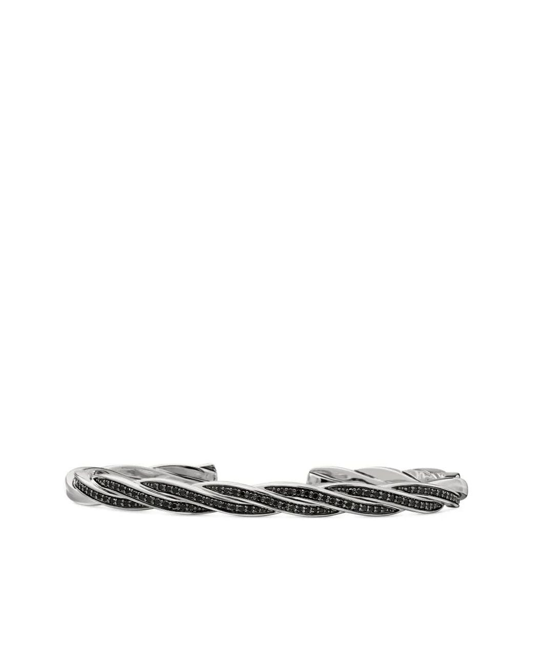 David Yurman White Sterling Dy Helios Cuff Bracelet (6Mm) for men