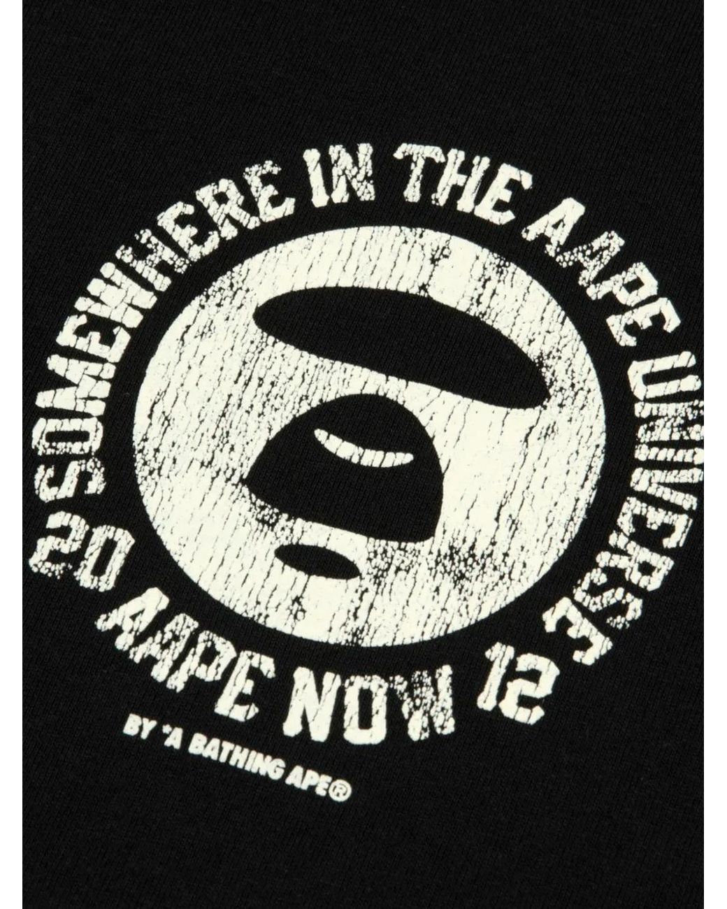 Aape By A Bathing Ape Black Logo-Print T-Shirt for men