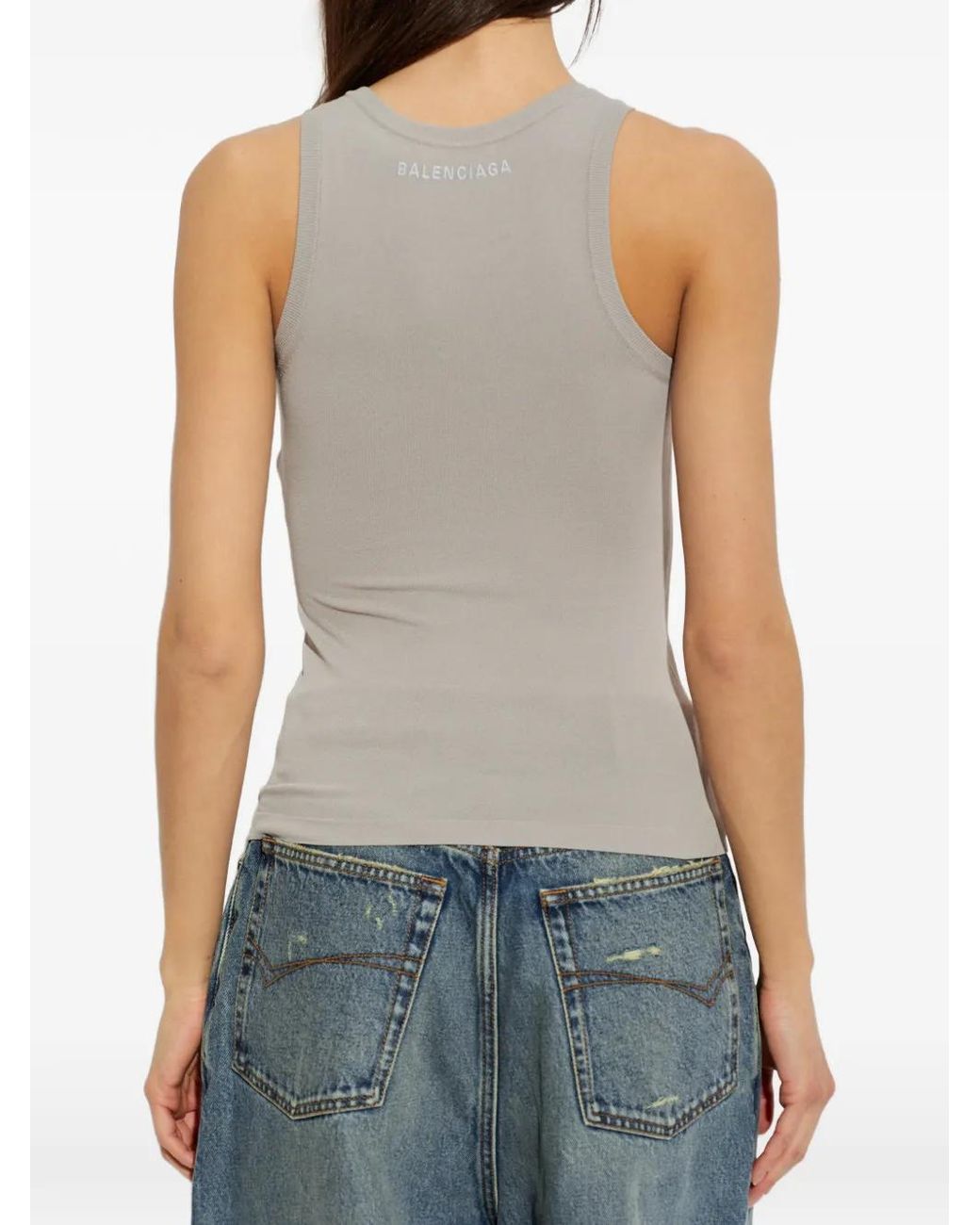 Balenciaga Gray Sleeveless Top