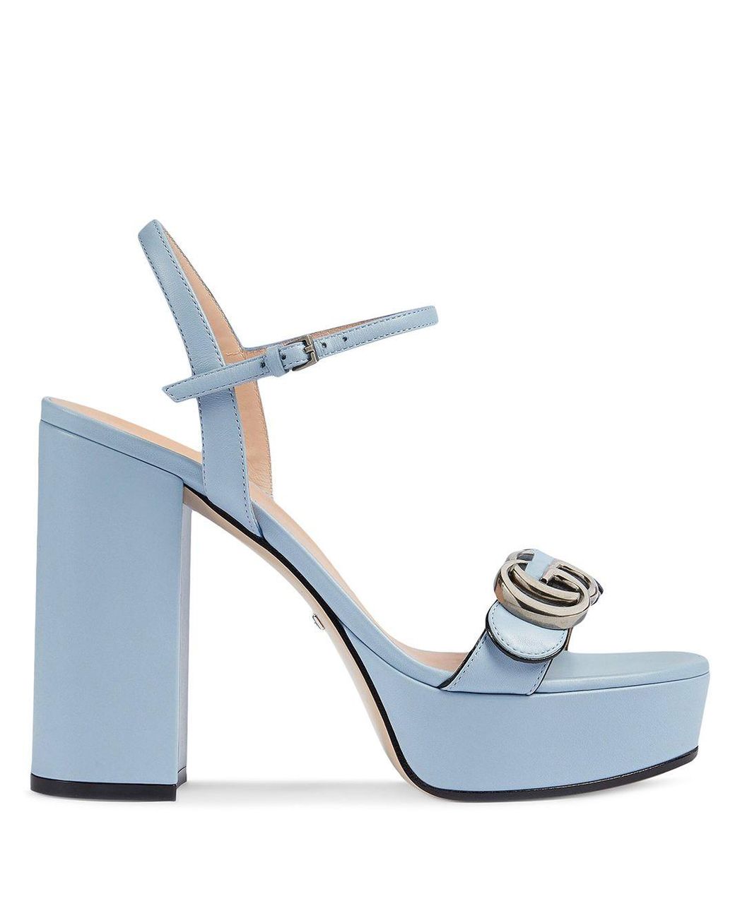 Gucci Platform Sandal With Double G in Blue | Lyst