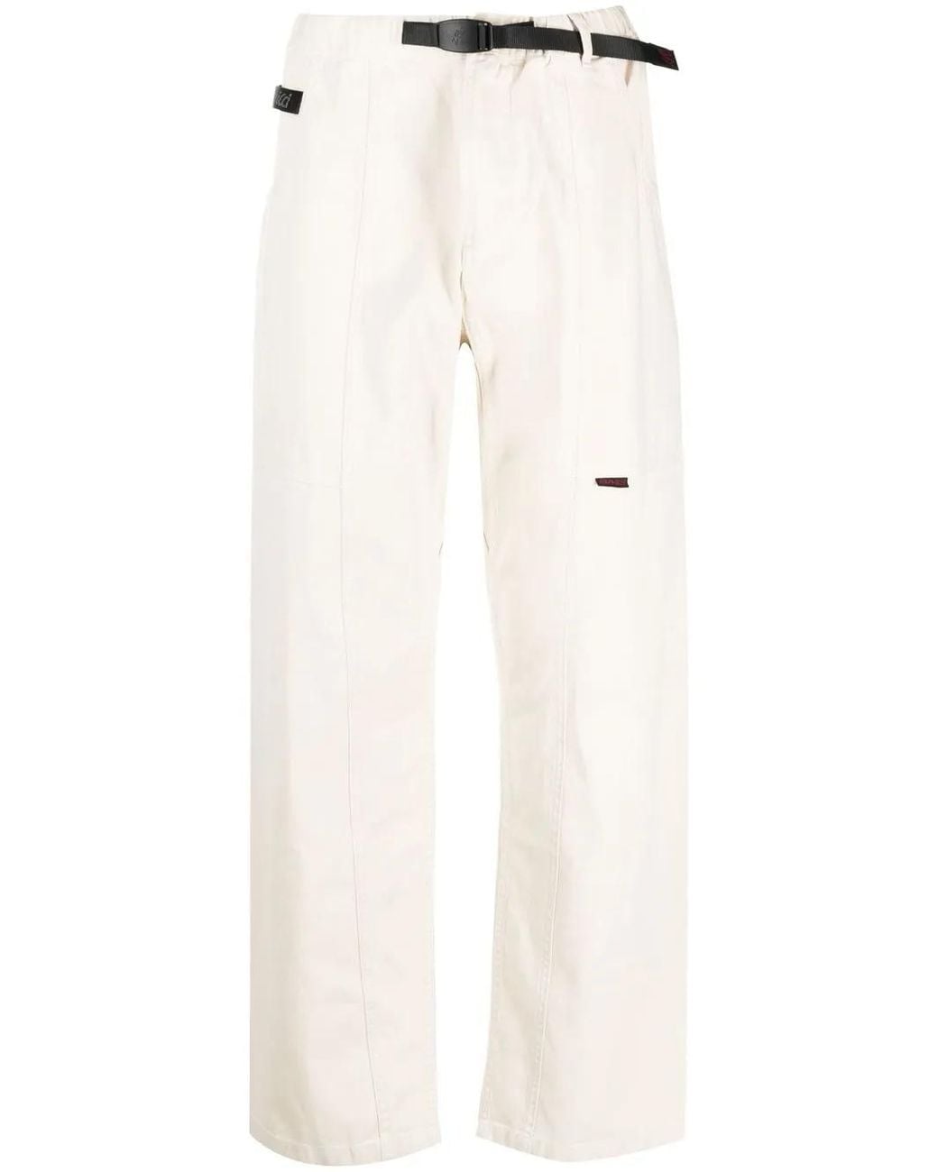 Gramicci Natural Two-Pocket Buckled Straight Trousers for men
