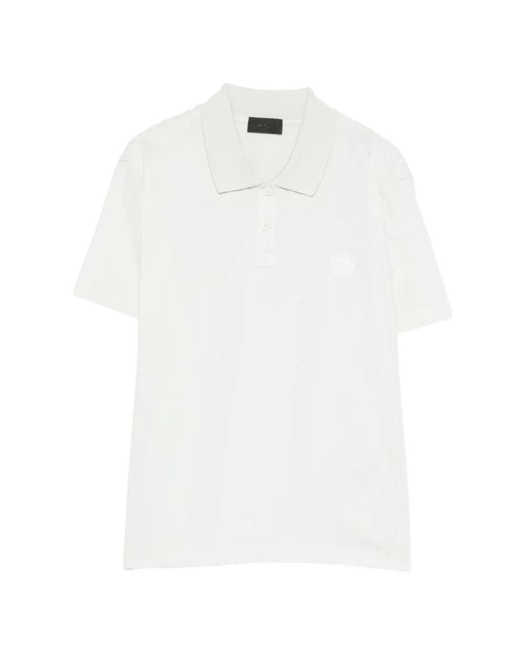 Moncler White Short Sleeve Polo