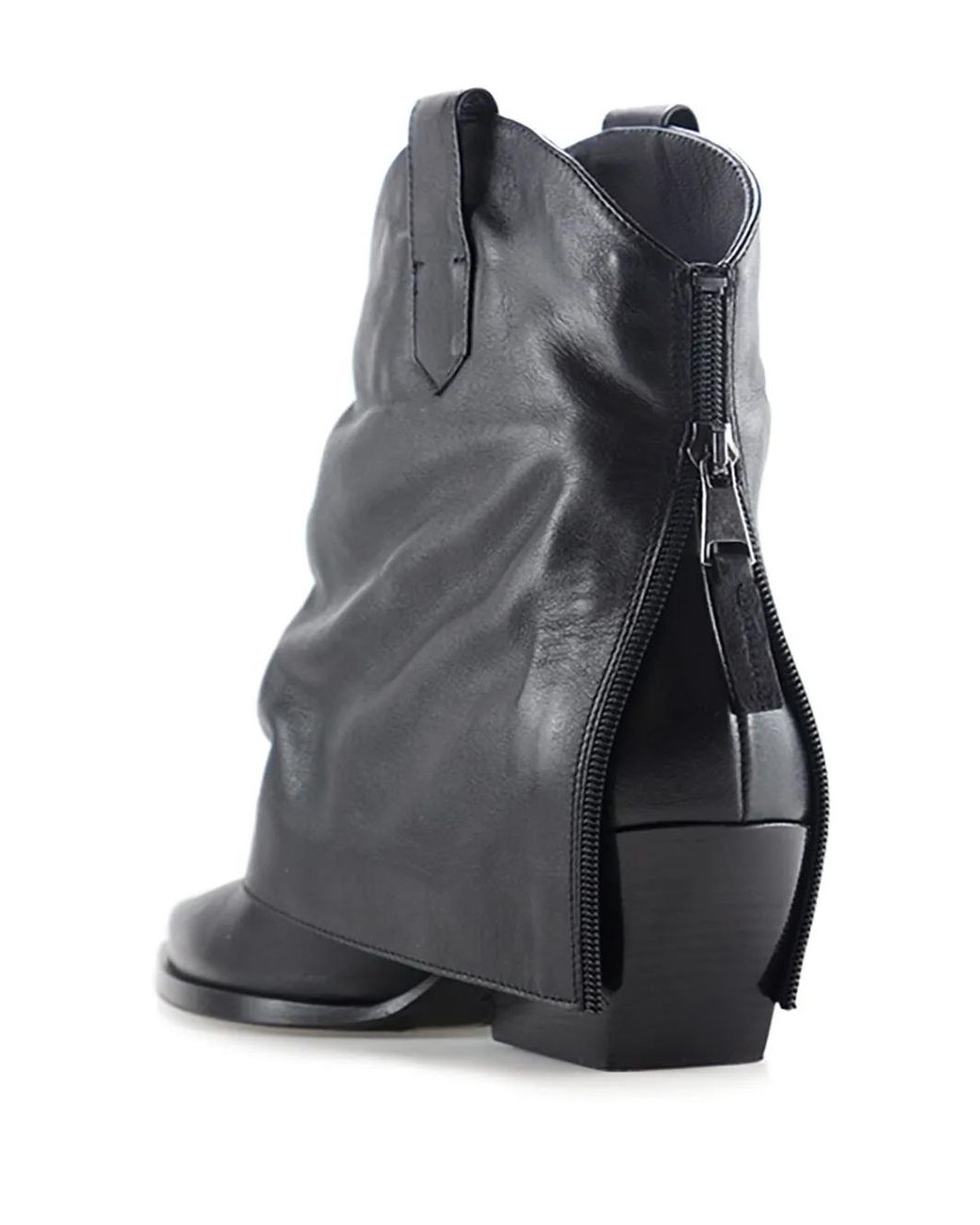 Notabene Black Calf Leather Pointed Heel Boots