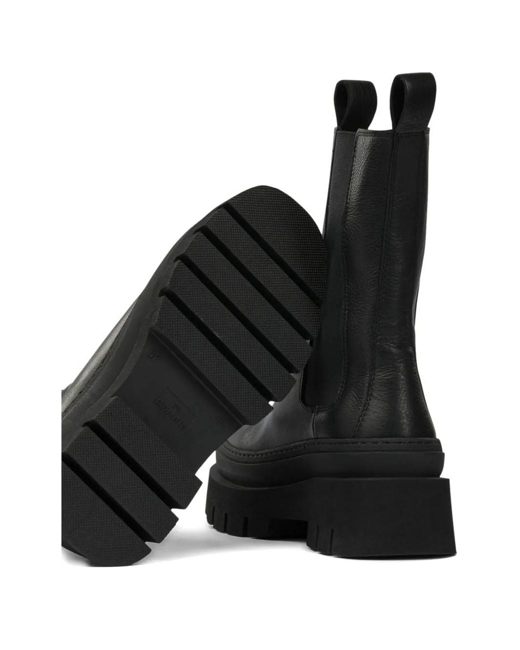 COPENHAGEN Black Elastic-Panel Platform Boots