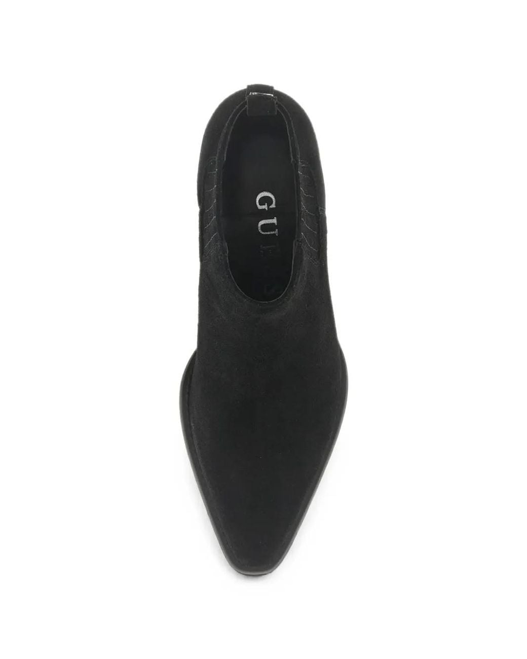 Guess Black Bottines En Daim À Bout Pointu