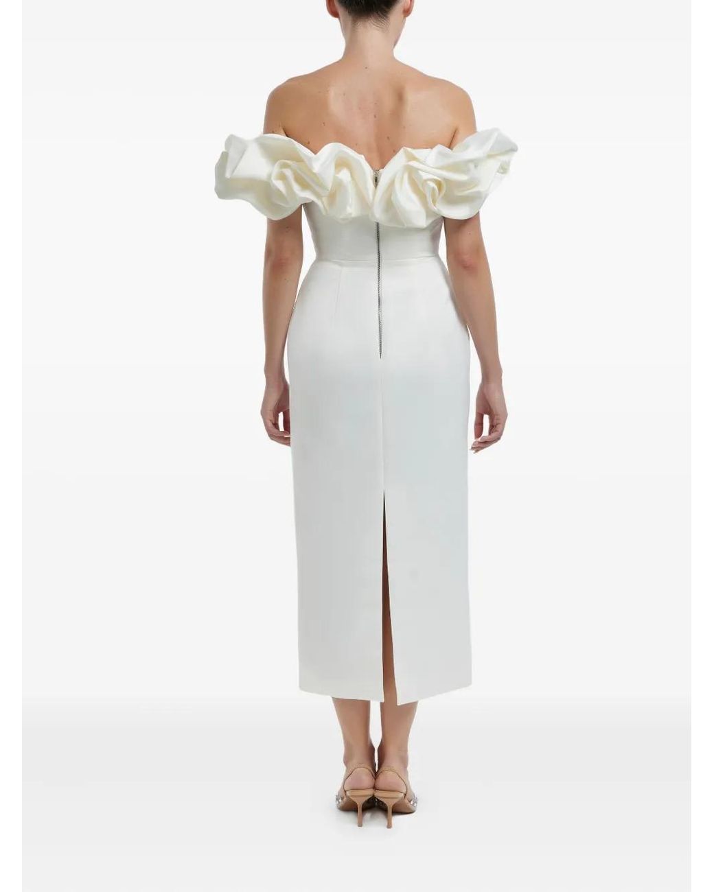 POST MERIDIEM White Meringue Midi Dress