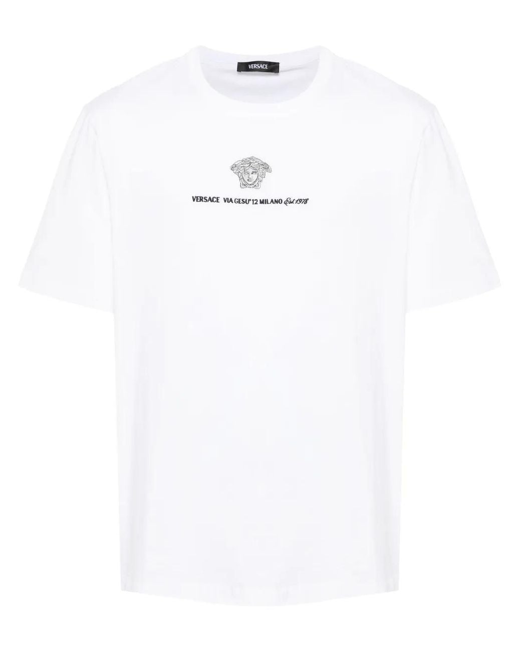 Versace White T-Shirt With Logo for men