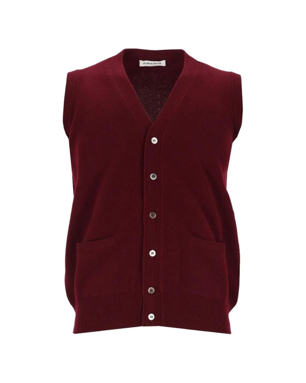 Al Duca D'aosta Purple V-Neck Cashmere Vest for men