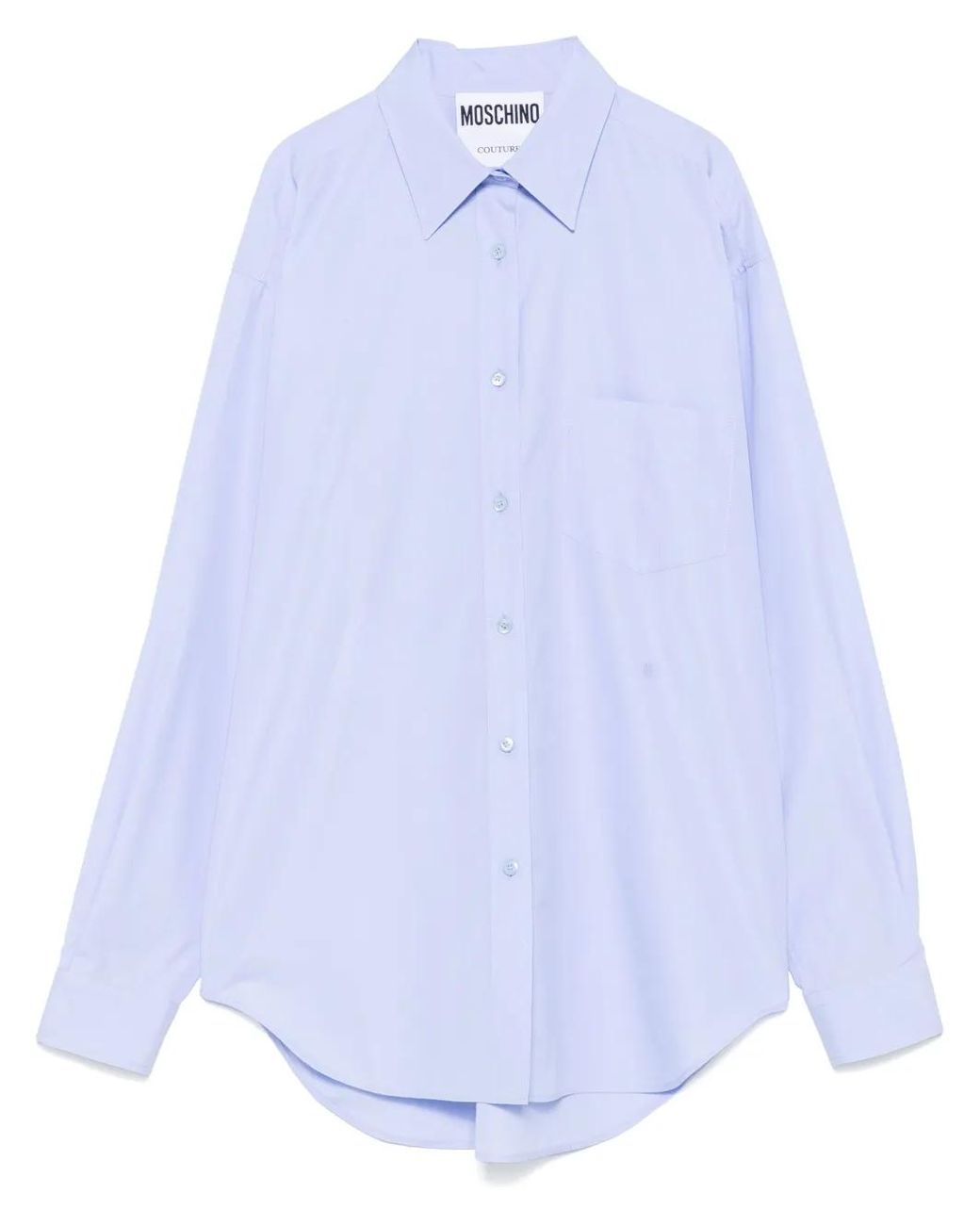 Moschino Blue Logo-Embroidered Shirt