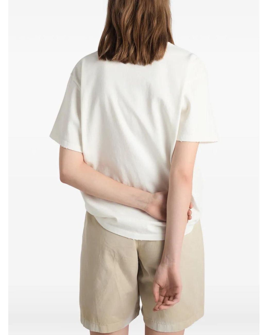 Prada White Garment-Dyed Jersey T-Shirt