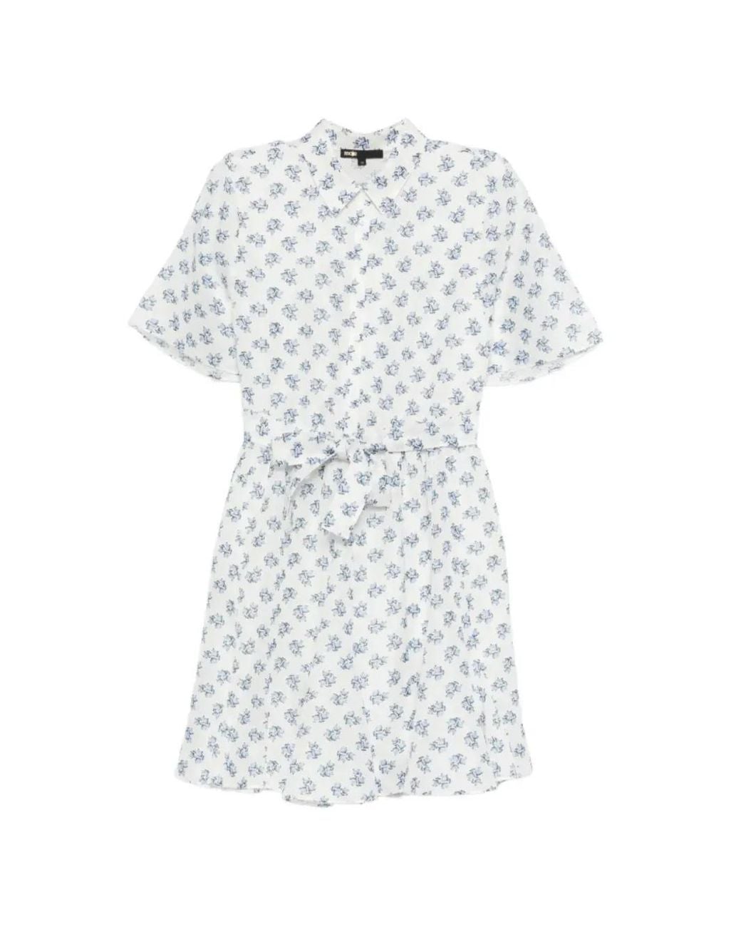 Maje White Jacquard Print Maxi Dress