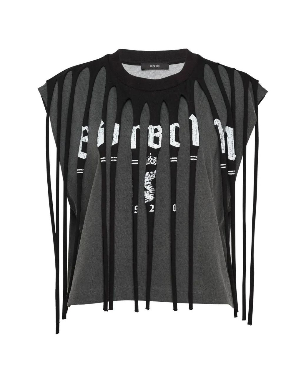 BONBOM Black T-Shirt À Découpes