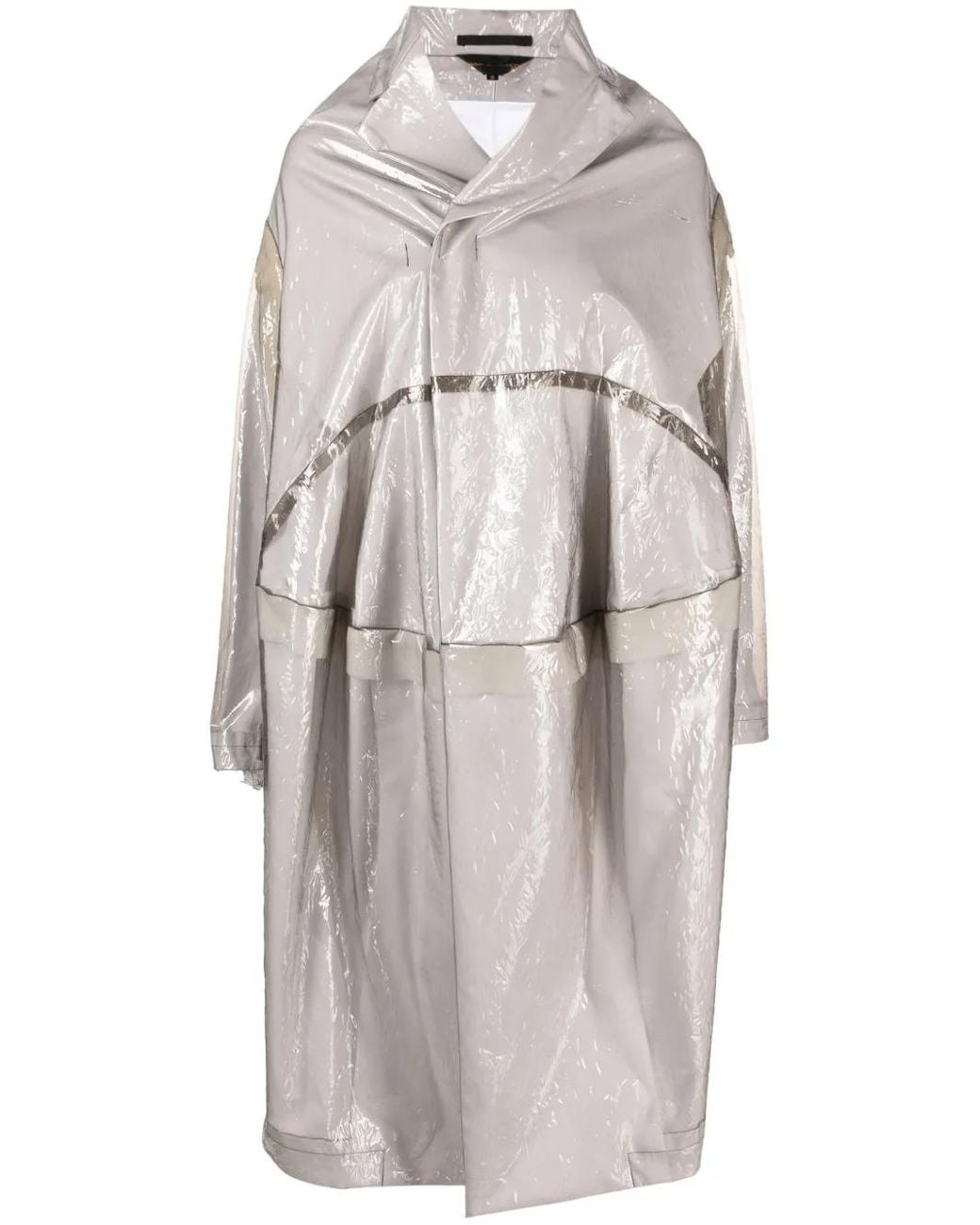 Comme des Garçons Gray Asymmetric Embossed Raincoat