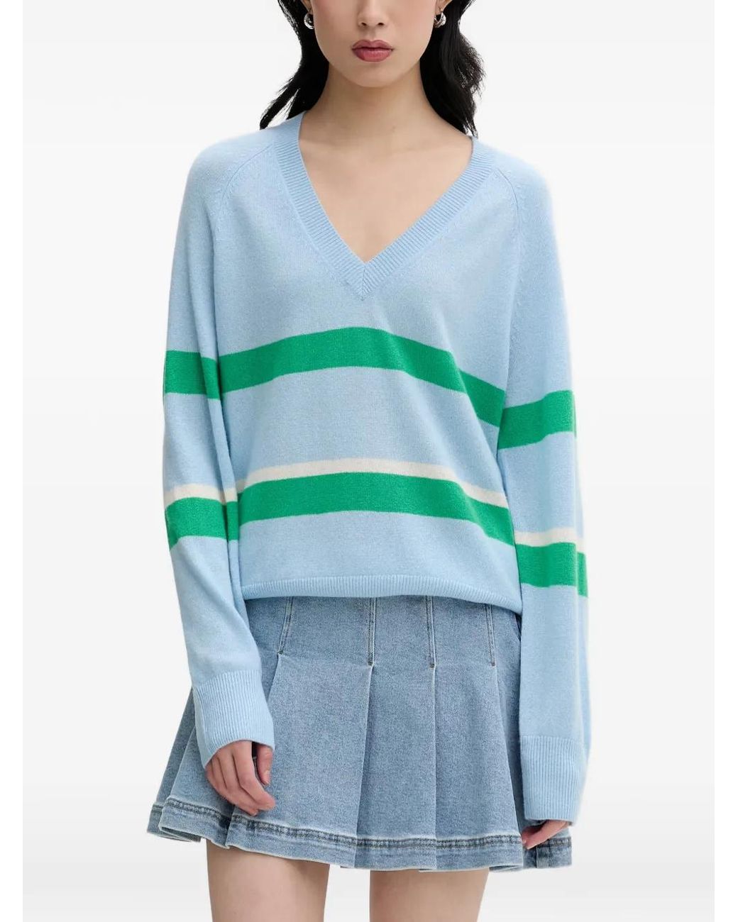 From Future Blue Gestreifter Pullover