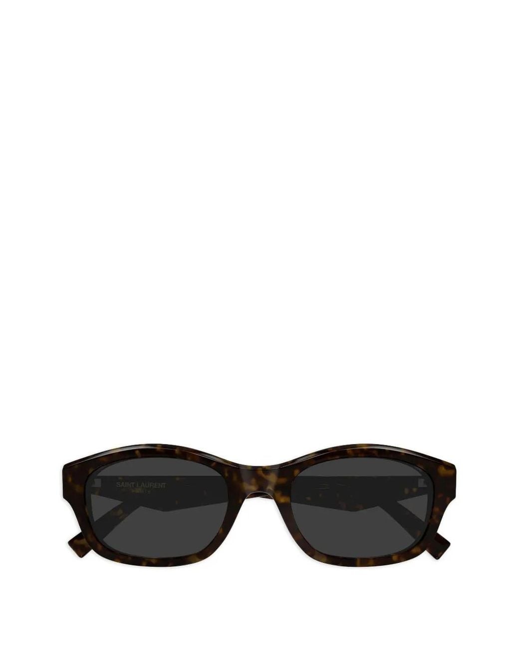 Saint Laurent Black Geometric-Frame Tortoiseshell Sunglasses