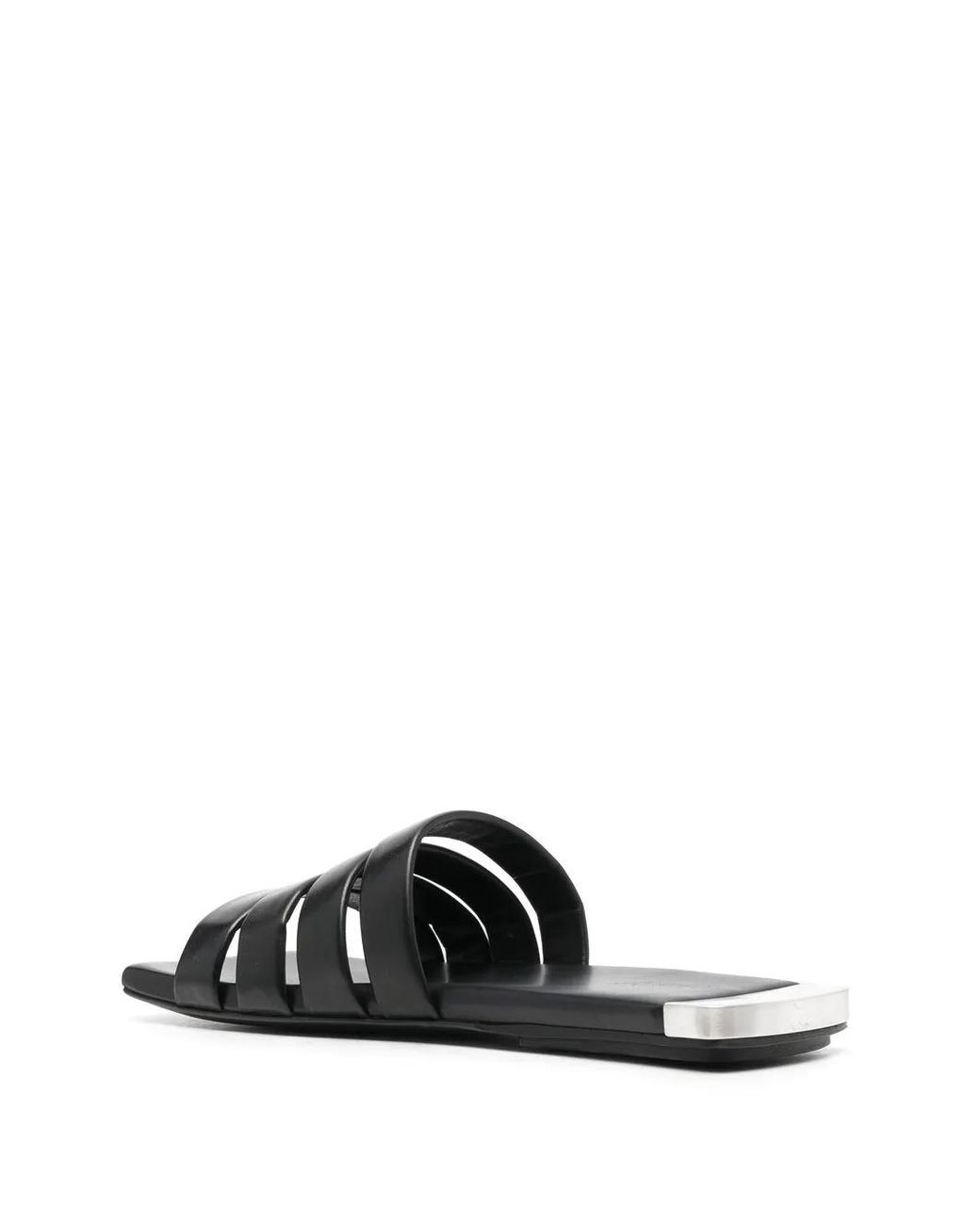 Marsèll Black Strappy Flat Leather Sandals