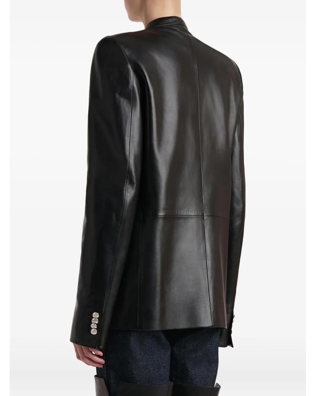 Khaite Black Button Lambskin Jacket