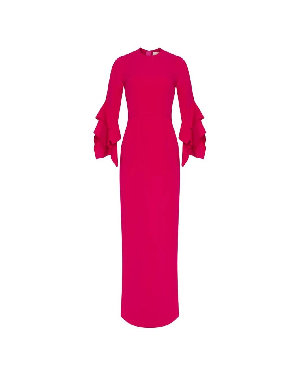 Roksanda Pink Robe Longue À Manches Volantées Ronda