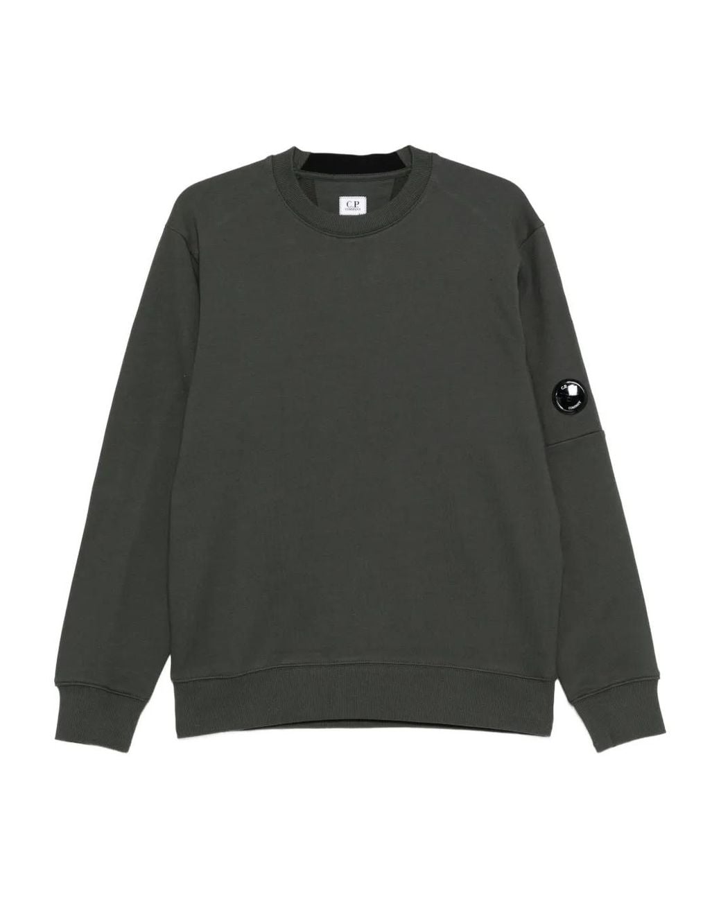 C P Company Green Lens-Detail Crew-Neck Sweatshirt for men