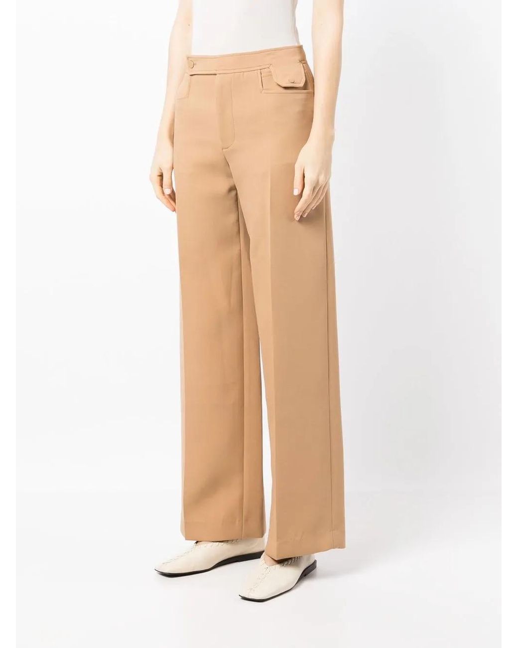 Low Classic Natural Pressed-Crease Straight Trousers