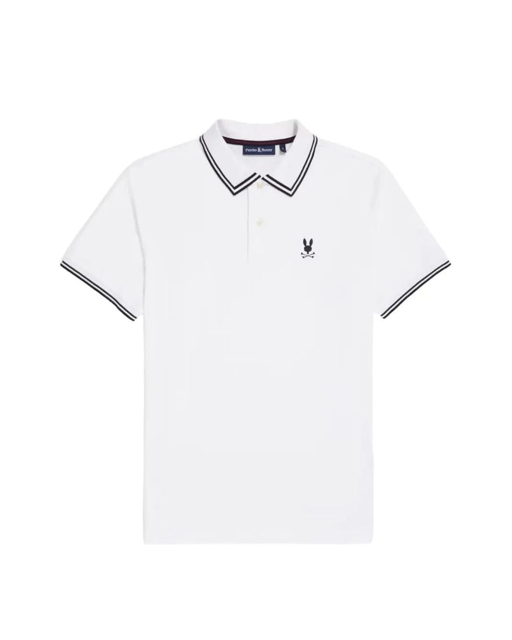 Psycho Bunny White Lambert Polo Shirt for men