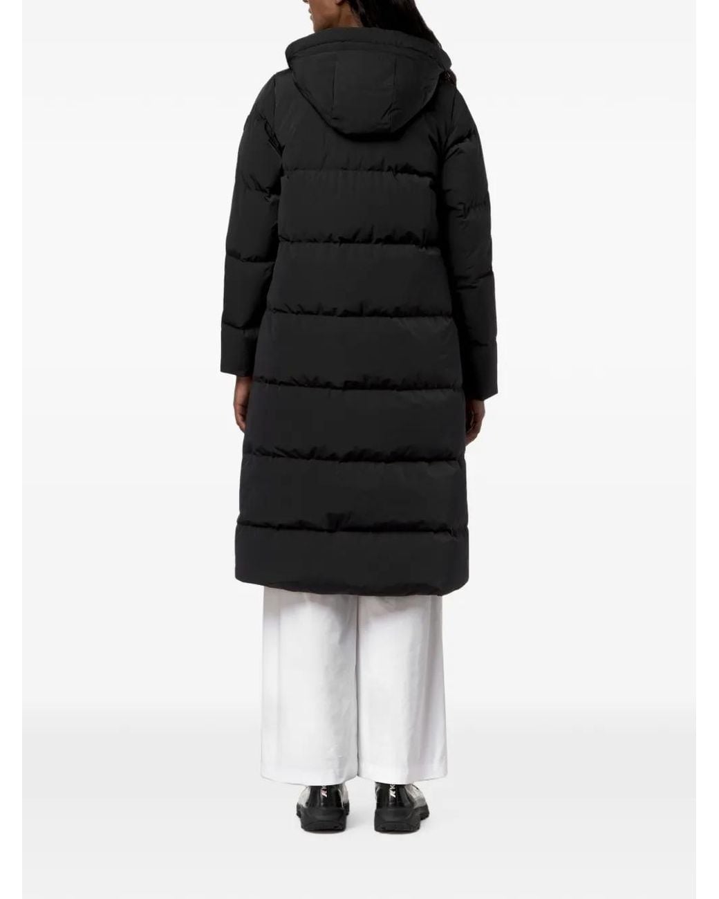 K-Way Black Dina Hooded Quilted Coat