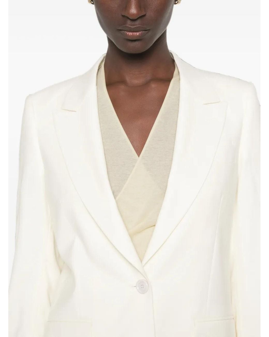 Lardini White Single-Breasted Peak-Lapel Blazer